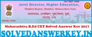 Maharashtra B.Ed CET Solved Answer Key 2017 PDF