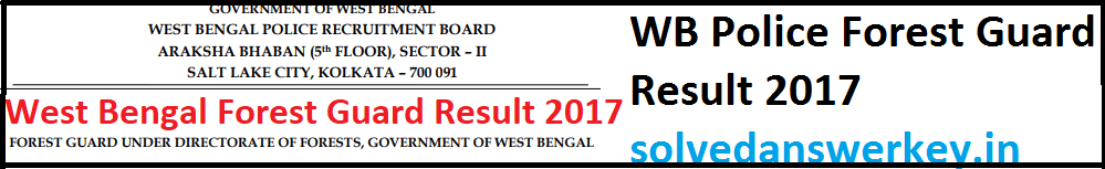 WB Police Forest Guard Result 2020 PDF